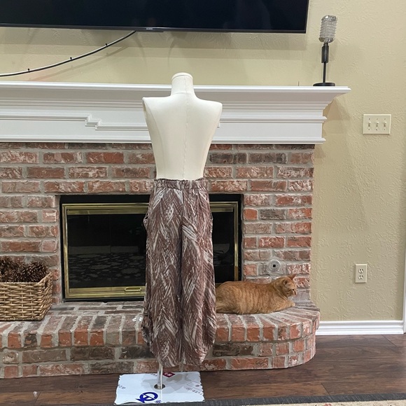 Democracy brown and cream printed drawstring pants / 0 / Excellent condition - Picture 12 of 16